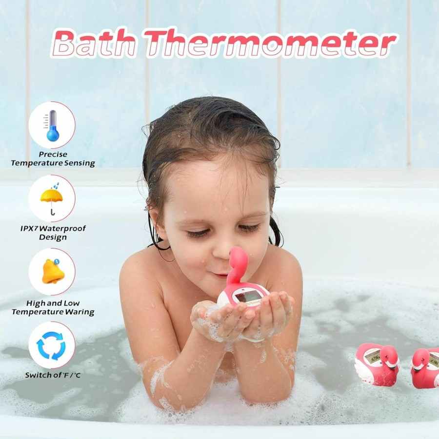 Baby Doli Yearning | Doli Yearning Upgrade Baby Bath Thermometer Flamingo Room Temperature| Water Thermometer|Kids' Bathroom Safety Products| Baby Bath