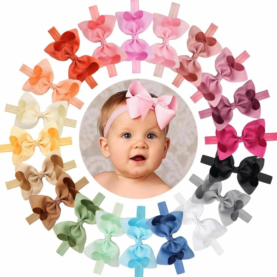 Baby CELLOT | Cellot Baby Girls Headbands Grosgrain Ribbon 4.5\" Hair Bows Headband Big Bow Hair Bands For Toddler Pack Of 20