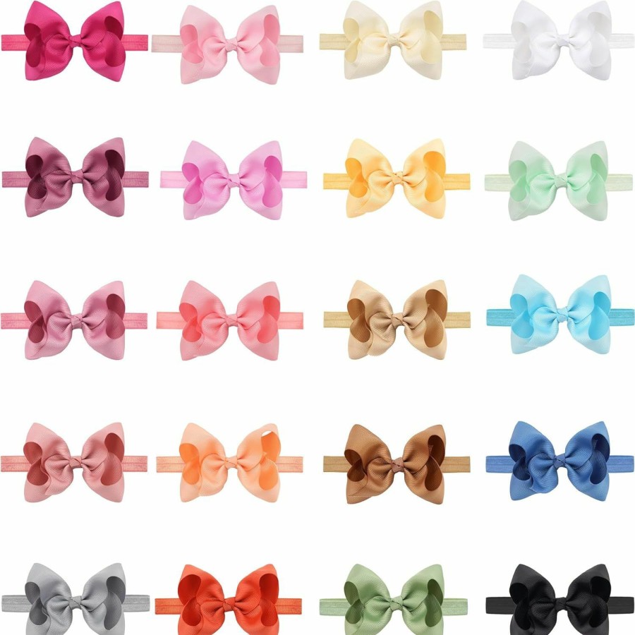 Baby CELLOT | Cellot Baby Girls Headbands Grosgrain Ribbon 4.5\" Hair Bows Headband Big Bow Hair Bands For Toddler Pack Of 20