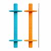 Baby Lull Kids | Lull Kids Hollow Teething Tubes - Baby Teething Toys For Babies 0-6 Months, Teething Toys For Babies 6-12 Months - Baby Teether, Teething Straws, Teething Sticks (Blue/Orange)