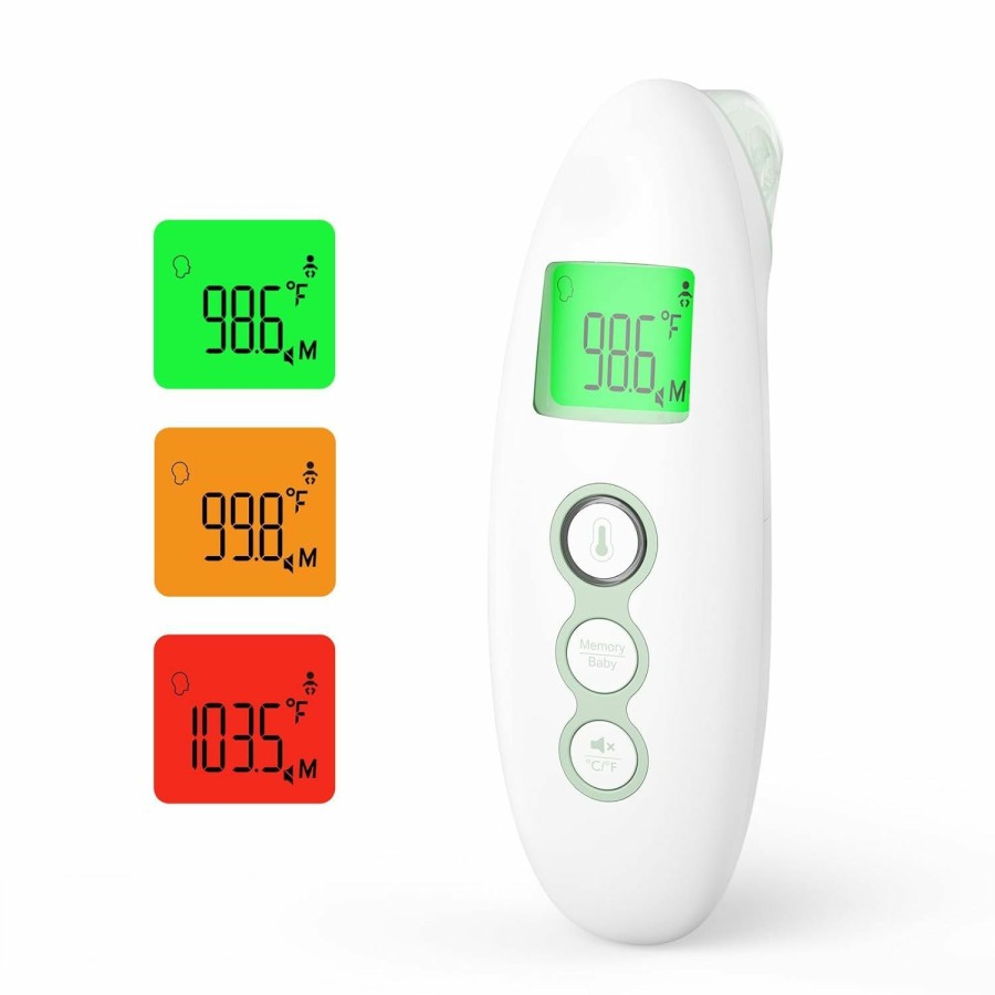 Baby Momcozy | Momcozy Non-Contact Forehead And Ear Thermometer, Digital Infrared Thermometer For Adults And Children, With Child Mode, Fever Alarm Function, Mute And Memory Functions, Fast And Accurate Measurement