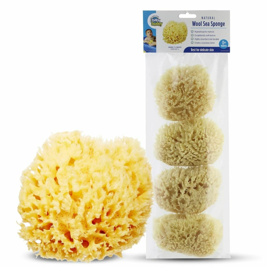 Baby Baby Buddy | Baby Buddy Natural Wool Sea Sponge, Newborn Bath Time Essential, Ultra Soft For Delicate Skin, Hypoallergenic And Biodegradable, 1 Pack