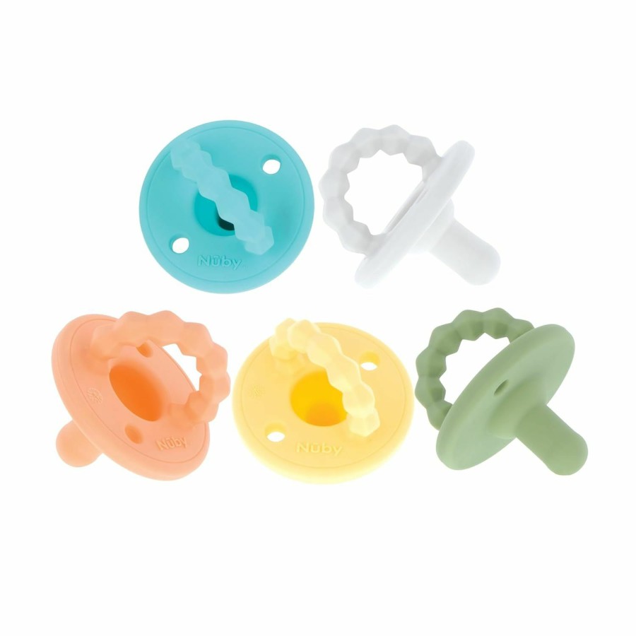 Baby Nuby | Nuby Silicone Softees Pacifier & Teether, 5 Pk, Boy