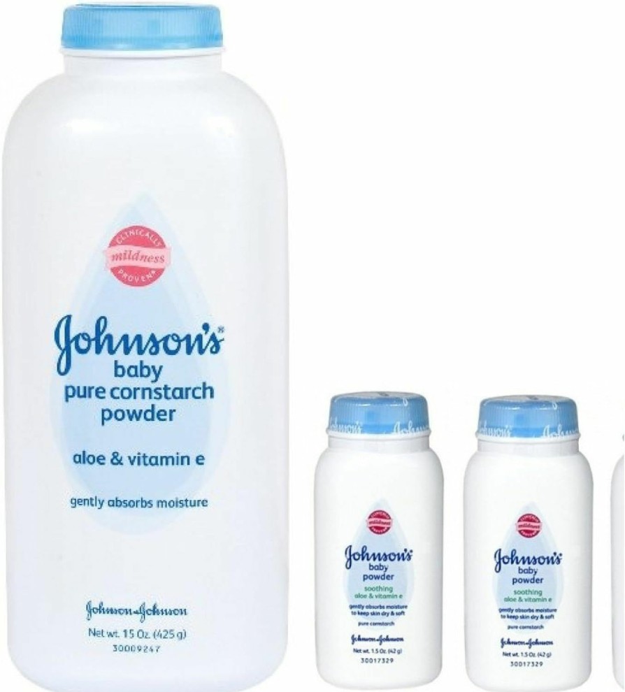 Baby Johnson & Johnson | Johnson'S Pure Cornstarch Baby Powder 15 Oz + Johnson'S Pure Corstarch Travel Size 1.5 Oz, 2 Pk