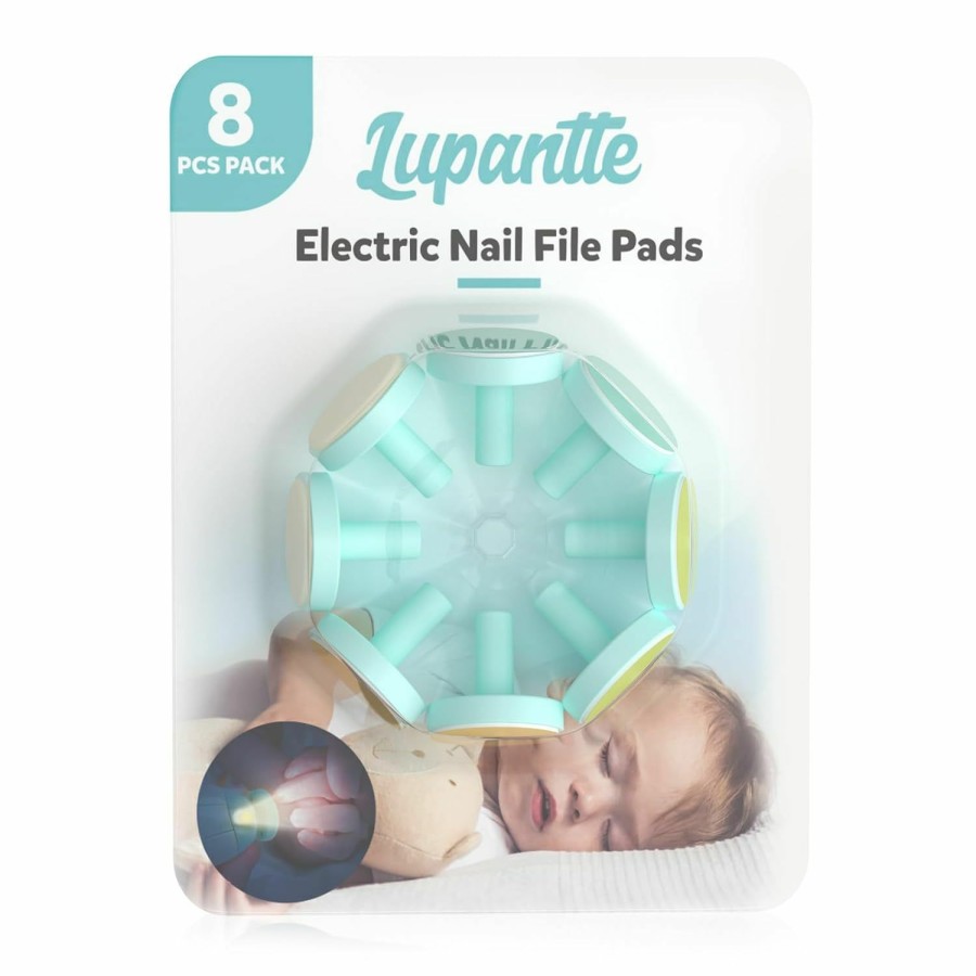 Baby Lupantte | Baby Nail Trimmer Electric, Lupantte Safe Baby Nail File, Baby Nail Clippers With Light And 6 Grinding Pads For Newborn Infant Toddler Or Adults Toes And Fingernails, Kids Nail Care, Polish And Trim