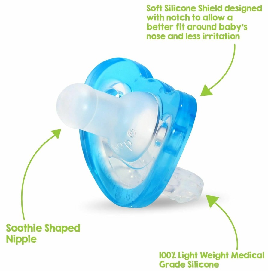 Baby RAZBABY | Razbaby Jollypop Baby Pacifier Newborn, 0-3M, Teal, Double Pack