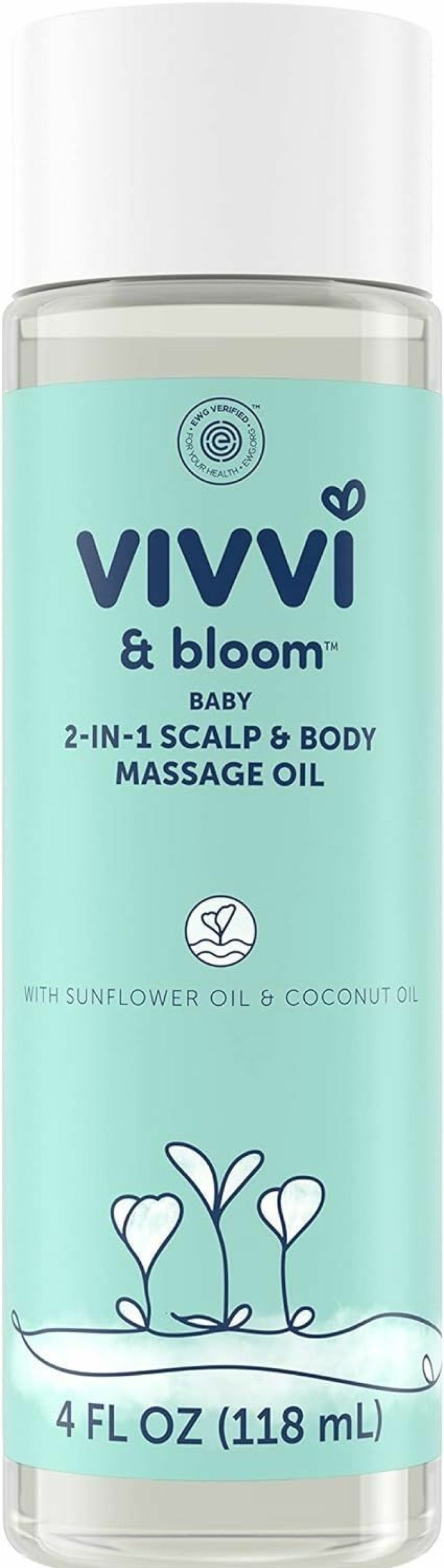 Baby Vivvi & Bloom | Vivvi & Bloom Gentle 2-In-1 Baby Scalp & Body Massage Oil, Fast Absorbing Formula Ideal To Moisturize, For Massage To Remove Dry Flakes On Scalp, Hypoallergenic, 4 Fl. Oz