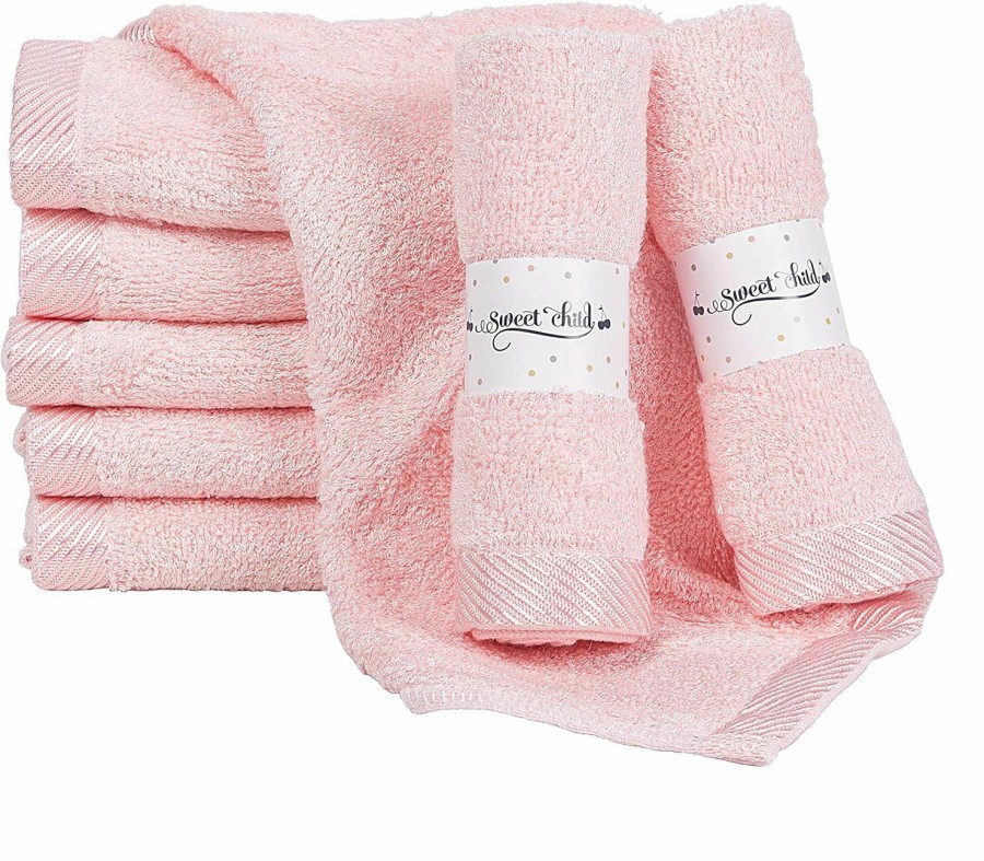 Baby Sweet Child | Sweet Child Baby Bamboo Washcloths - Premium Wash Cloth Set Of 8 - Ultra Soft Kids/Infant Wash Cloths For Face And Body - Neutral Washcloth Pack - Top Baby Registry And Shower Gifts