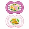 Baby MAM | Mam Original Baby Pacifier, Nipple Shape Helps Promote Healthy Oral Development, Sterilizer Case, 2 Pack, 6-16 Months, Crystal/Girl. 6-16- (Pack Of 2)