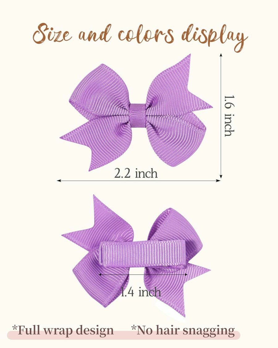 Baby doboi | Doboi 80Pcs 2'' Baby Girls Fully Lined Grosgrain Boutique Solid Color Ribbon Mini Hair Bows Clips For Teens Infants Kids Toddlers Newborn Children Set Of 40 Pairs