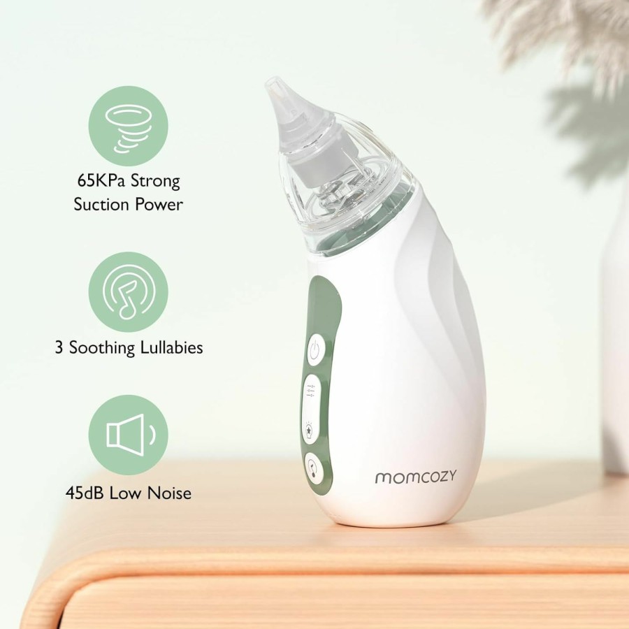 Baby Momcozy | Momcozy Baby Nasal Aspirator, Strong Suction Electric Nasal Aspirator For Baby, Newborn And Toddler, Portable Baby Nose Aspirator Rechargeable With Light And Music, Baby Snot Sucker