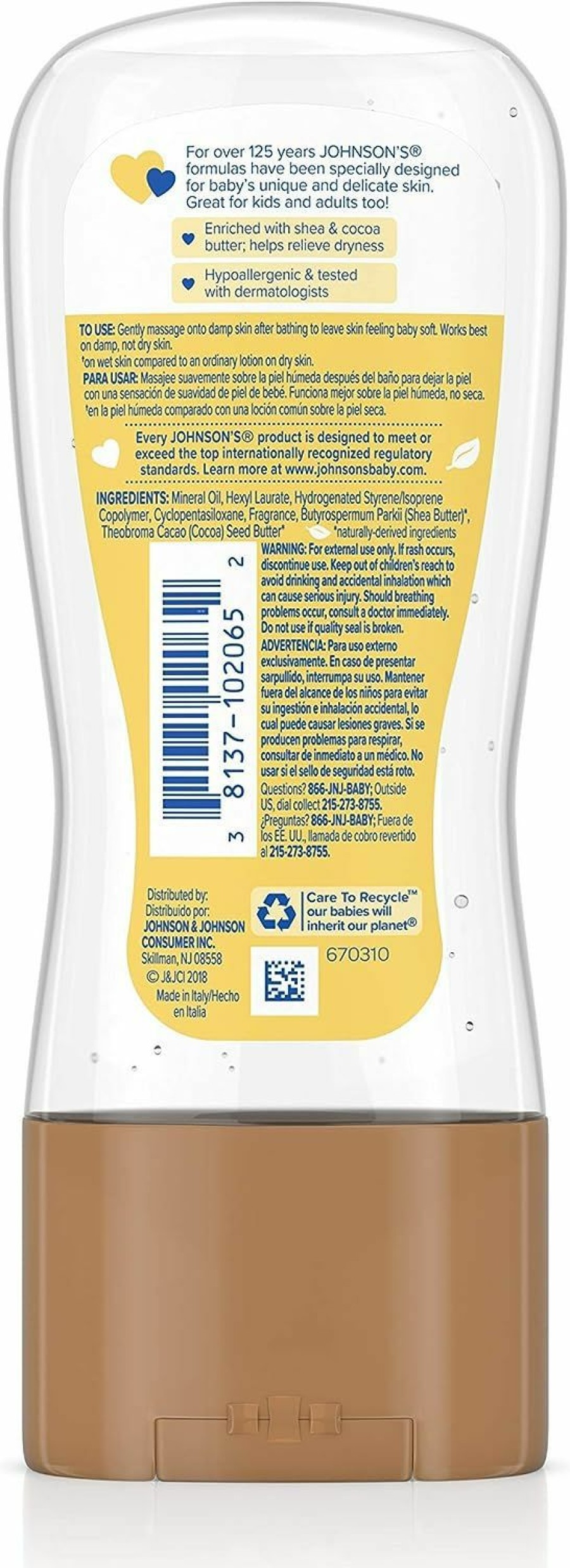 Baby Johnson's Baby | Johnson'S Baby Oil Gel, Moisturizing Baby Massage Mineral Oil Enriched With Shea & Cocoa Butter, Dry Skin Relief For Babies, Kids & Adults, Nourishing & Gentle On Delicate Skin, 6.5 Fl. Oz