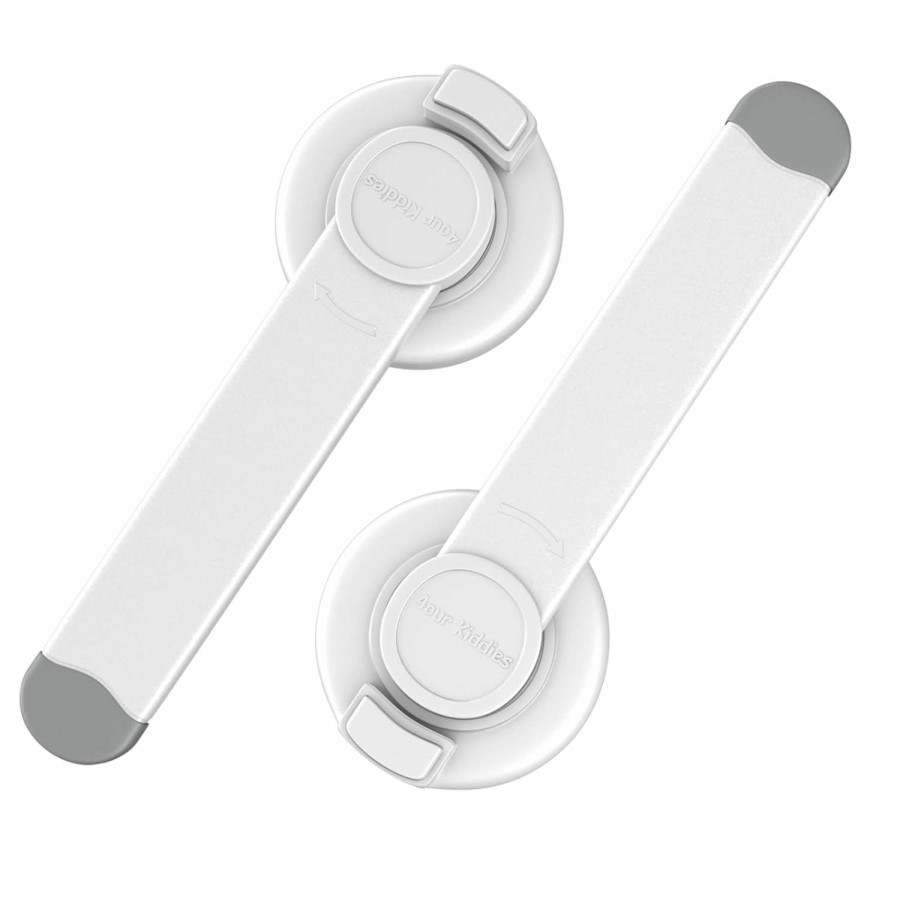 Baby 4our Kiddies | 4Our Kiddies Baby Toilet Lock (2 Pack) For Child Safety, Baby Proof Toilet Seat Lock With 2 Extra Pallet Fit For Most Standard Toilet, Easy Intallation Toilet Lid Lock With 2 Extra 3M Adhesive