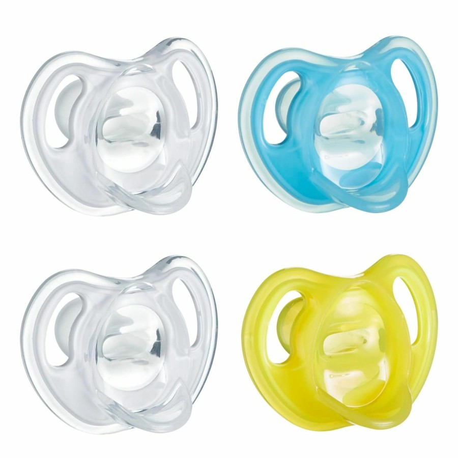 Baby Tommee Tippee | Tommee Tippee Ultra-Light Silicone Pacifier, Symmetrical One-Piece Design, Bpa-Free Silicone Binkies, 6-18 Months, Pack Of 4 Pacifiers