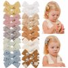 Baby jollybows | Jollybows 20Pcs Baby Hair Clips Bows For Girls Mini Fully Lined Baby Bows 2\" Tiny Hair Bow Barrettes For Infant Little Girls Toddler Kids Teens Fine Hair