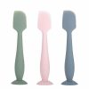 Baby MSVP | 3 Pack Baby Diaper Cream Spatula Applicator, Soft Silicone Butt Paste Spatula Diaper Cream Brush With Suction Cup Base (Grey, Blue, White)