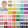 Baby ALinmo | Alinmo 2\" Baby Hair Clips Fully Lined Bows Tiny Alligator Clips For Infants And Toddlers In Pairs