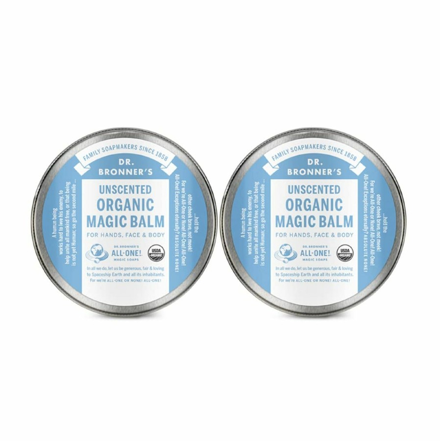 Baby Dr. Bronner's | Dr. Bronner'S - Organic Magic Balm - Baby Unscented, Made With Organic Beeswax & Hemp Oil, Moisturizes & Soothes Hands, Face & Body (2 Oz, 2-Pack)