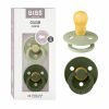 Baby Bibs | Bibs Colour Baby Pacifier 2-Pack | Made In Denmark | Bpa Free Dummy Soother, Round Nipple. Natural Rubber Latex, Size 3 (18+ Months), Sage/Hunter Green