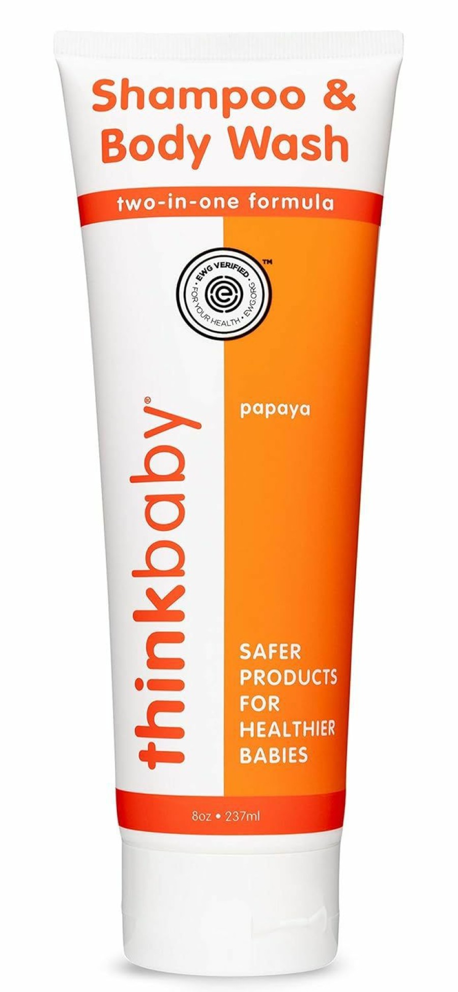 Baby Thinkbaby | Thinkbaby Baby Shampoo For Hair & Body Wash For Sensitive Skin, Tear And Parabens Free, Ewg Verified, Phthalates, Clean, Papaya, 8 Fl Oz