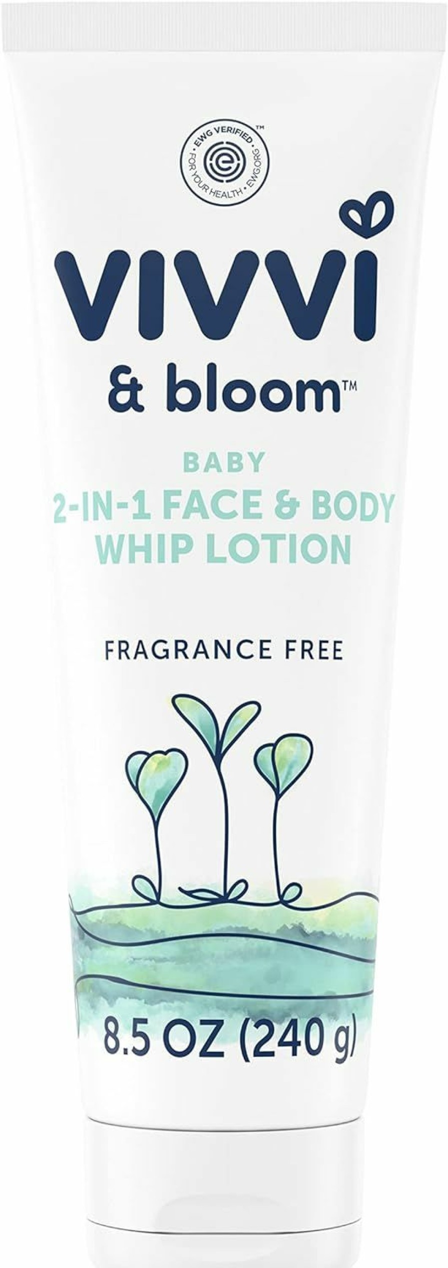 Baby VIVVI & BLOOM | Vivvi & Bloom 2-In-1 Baby Lotion, Face And Body, For Delicate & Sensitive Baby Skin, Hypoallergenic Lotion, Fragrance Free, 8.5 Oz (Pack Of 1)