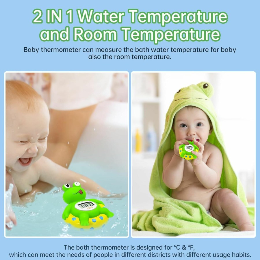 Baby B&H | B&H Baby Bath Thermometer & Room Thermometer Easy To Read Display | Bpa-Free| Fahrenheit Or Celsius | Digital Water Thermometer Floating Bathing Toy Shower Gift For Infant Newborn