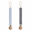 Baby mushie | Mushie Linen Baby Pacifier Clip Holder | Soft Fabric Strap, 2-Pack (Olive/Shifting Sand)