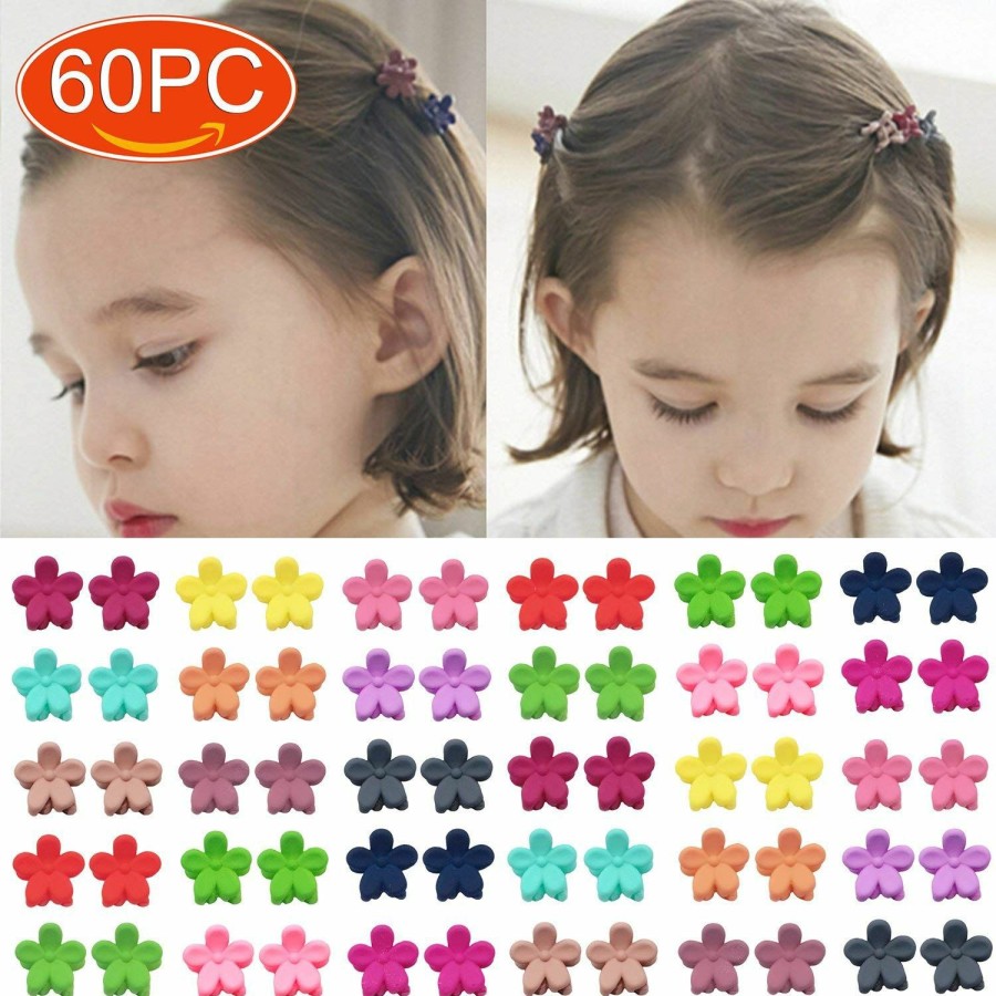 Baby Elesa Miracle | Elesa Miracle 60Pcs Baby Girl Mini Hair Claw Clips Flower Hair Bangs Pin Baby Girl Hair Accessories Clips