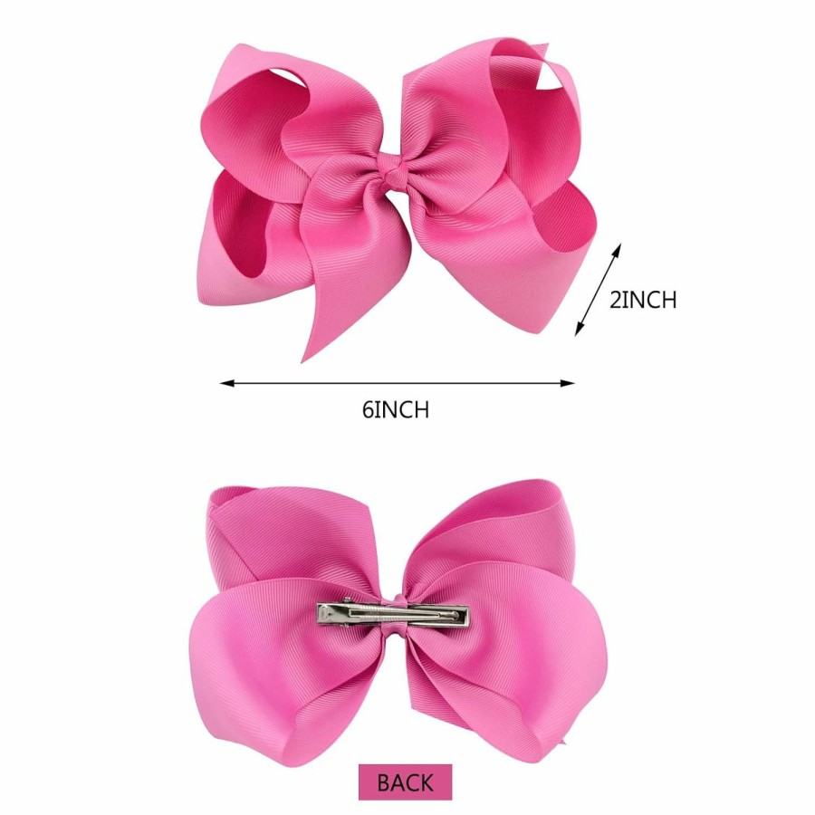 Baby YHXX YLEN | 20Pcs Big 6 Inch Hair Bows For Girls Grosgrain Ribbon Toddler Hair Accessories With Alligator Clips For Toddlers Baby Girls Kids Teens