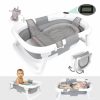 Baby bebeleh | Bebeleh Collapsible Baby Bathtub With Thermometer Bathtub + Baby Tub Sling + Newborn Sling Baby Bathtub Newborn To Toddler 0-24 Months The Ultimate Baby Bath Tub! (With Thermometer,Gray)