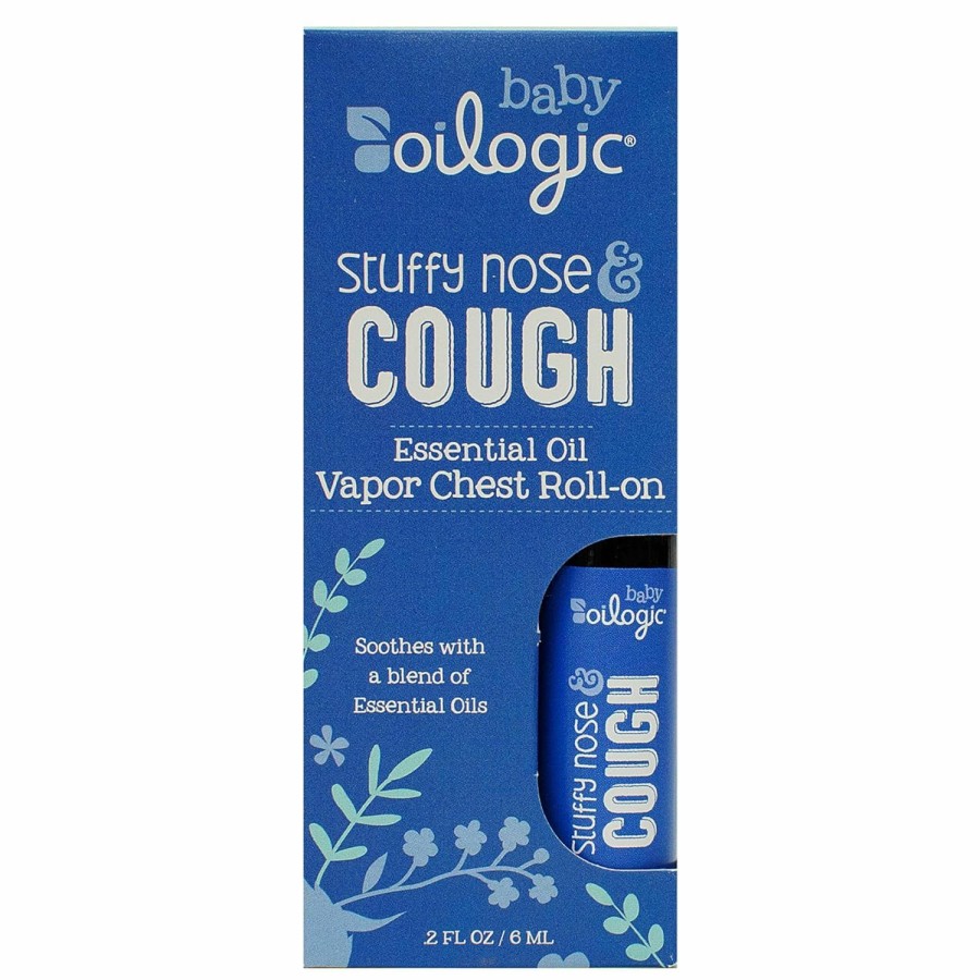 Baby Oilogic | Oilogic Baby Bath Essentials Stuffy Nose And Cough Roll-On For Babies & Toddlers, Essential Oil Breathe Blend - Naturally Soothes With 100% Pure Lavandin, Orange, Eucalyptus Oil - (6 Ml)