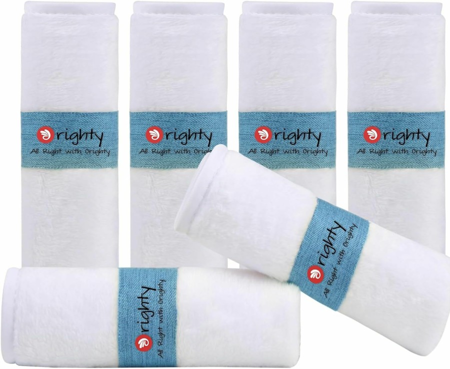 Baby Orighty | Orighty Baby Washcloths 6 Pack, Ultra Soft Flannel For Delicate Skin, Baby Wash Cloths For Newborns & Infants, Multi-Purpose Baby Bath Towels, Face Towels, Face Cloths, Baby Registry As Shower (White)