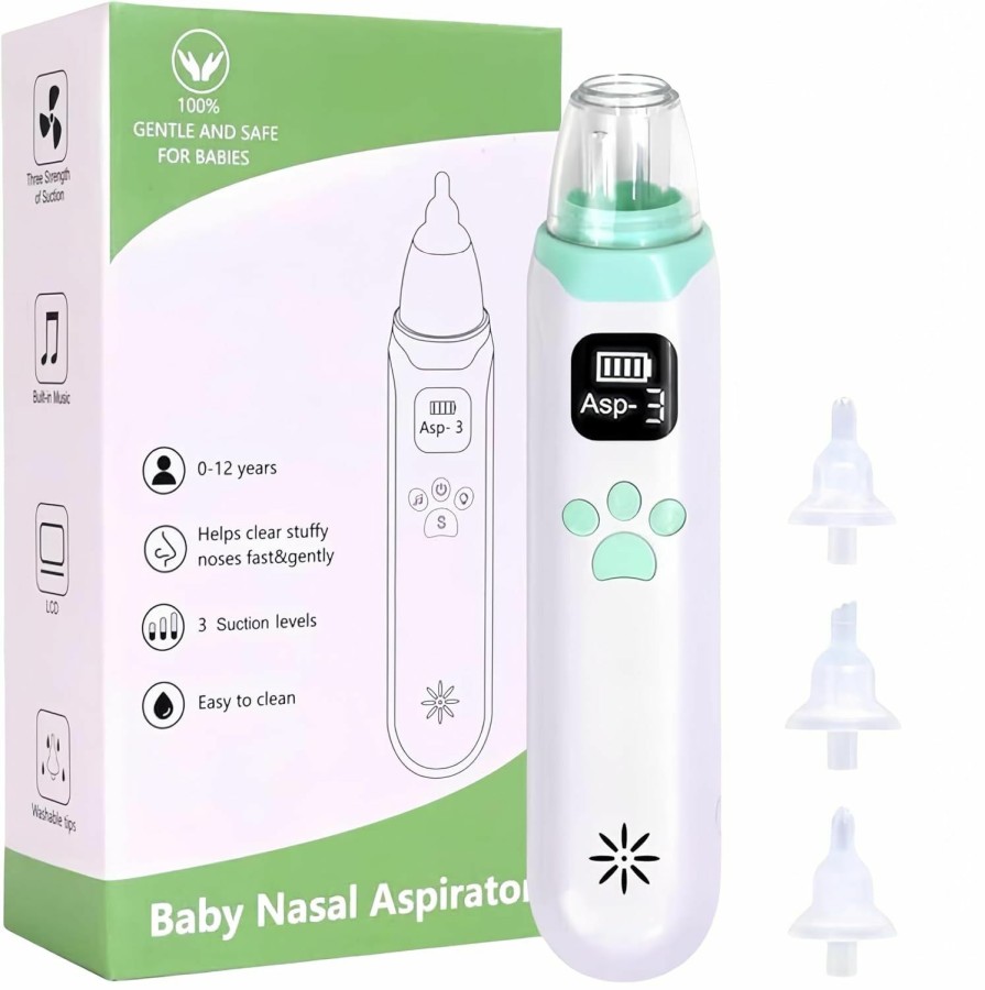 Baby YXZMZZ | Baby Nose Sucker - Congestion Eliminator Nasal Aspirator For Baby, Silent ,Easy To Clean Baby Nose Sucker, Adjustable Three-Level Suction, Suitable For Babies Of Different Ages