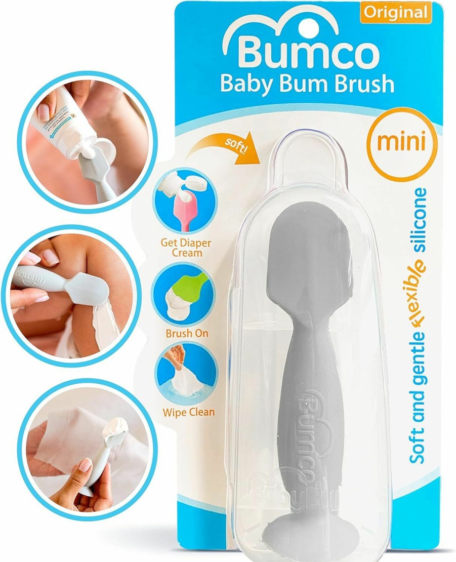 Baby Baby Bum Brush | Bumco Diaper Cream Spatula (Mini) - Bpa-Free Butt Paste Diaper Cream Applicator, Soft & Flexible Diaper Rash Cream Applicator, Butt Spatula Baby, Mom-Invented Diaper Bag Essentials (Blue)