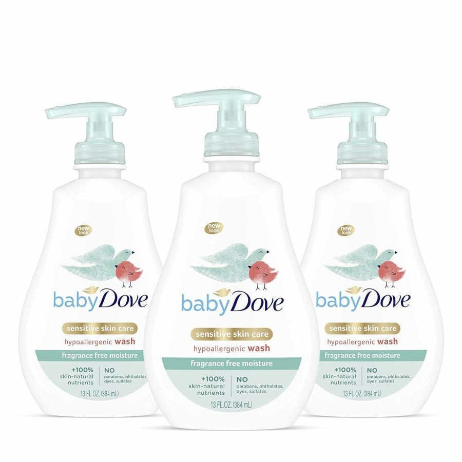 Baby Baby Dove | Baby Dove Tip To Toe Baby Body Wash For Baby'S Sensitive Skin Sensitive Moisture Washes Away Bacteria, Fragrance-Free And Hypoallergenic Baby Soap, 13 Fl Oz (Pack Of 3)