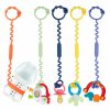 Baby Yunaeduo | Yunaeduo Toy Straps For Baby, 5 Pack Silicone Toy Straps For Stroller, Toy Safety Straps For Teether Toy, Pacifier, Sippy Cup Straps, Adjustable Toy Holder For Stroller, High Chair - Bpa Free