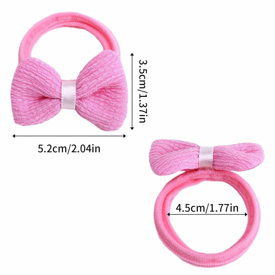 Baby TAANGTHOSE | 24 Pcs Toddle Hair Ties For Girls Baby Hair Tie Cute Flower Elastic Toddler Hair Ties Candy Bow Seamless Ponytail Holders Scrunchies Little Girls Hair Accessories For Thick Hair