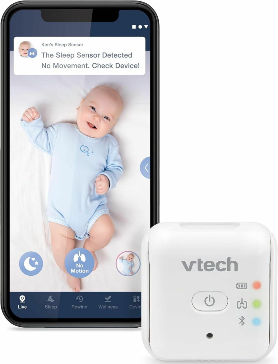 Baby Vtech | Vtech V-Care 1080P Fhd Over-The-Crib Wifi Smart Baby Monitor With 5\" 720P Hd Lcd Screen. Remote Access, Intelligence Built-In, Sleep Analysis, Rollover & Face Cover Detection, 18 Hrs. Recording