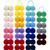 Baby Cinaci | Cinaci 30 Pieces Stretchy Hair Ties With 3Cm/1.2\" Cute Pompom Ball Hair Scrunchies Rubber Bands Pigtail Ponytail Holders Elastics Hair Accessories For Baby Girls Infants Todders Kids Teens Thin Hair