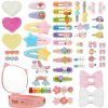 Baby okiyomi | Girls Hair Accessories Set | 50 Unique Cute Hair Clips For Girls | Toddler Hair Clips | Bows For Girls | Flower Hair Clip | Toddler Hair Accessories | Hair Accessories Organizer With Mirror