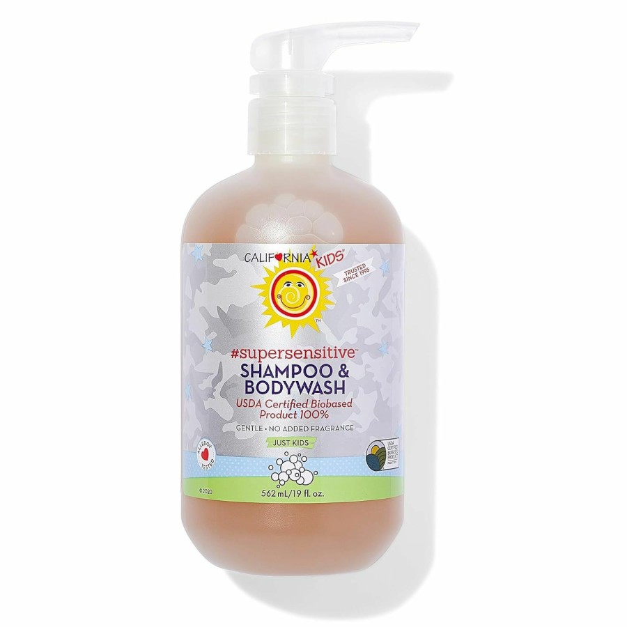 Baby California Baby | California Kids Super Sensitive Unscented Shampoo And Bodywash | 100% Plant-Based | Gentle Skincare For Kids | Fragrance Free Shampoo For Kids | Hypoallergenic Bodywash | 251 Ml / 8.5 Fl. Oz.