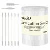 Baby AURASIN | Baby Cotton Swabs, Paper Sticks Cotton Buds For Baby Ear Nose Clean-200Pcs(Spiral And Pointed)