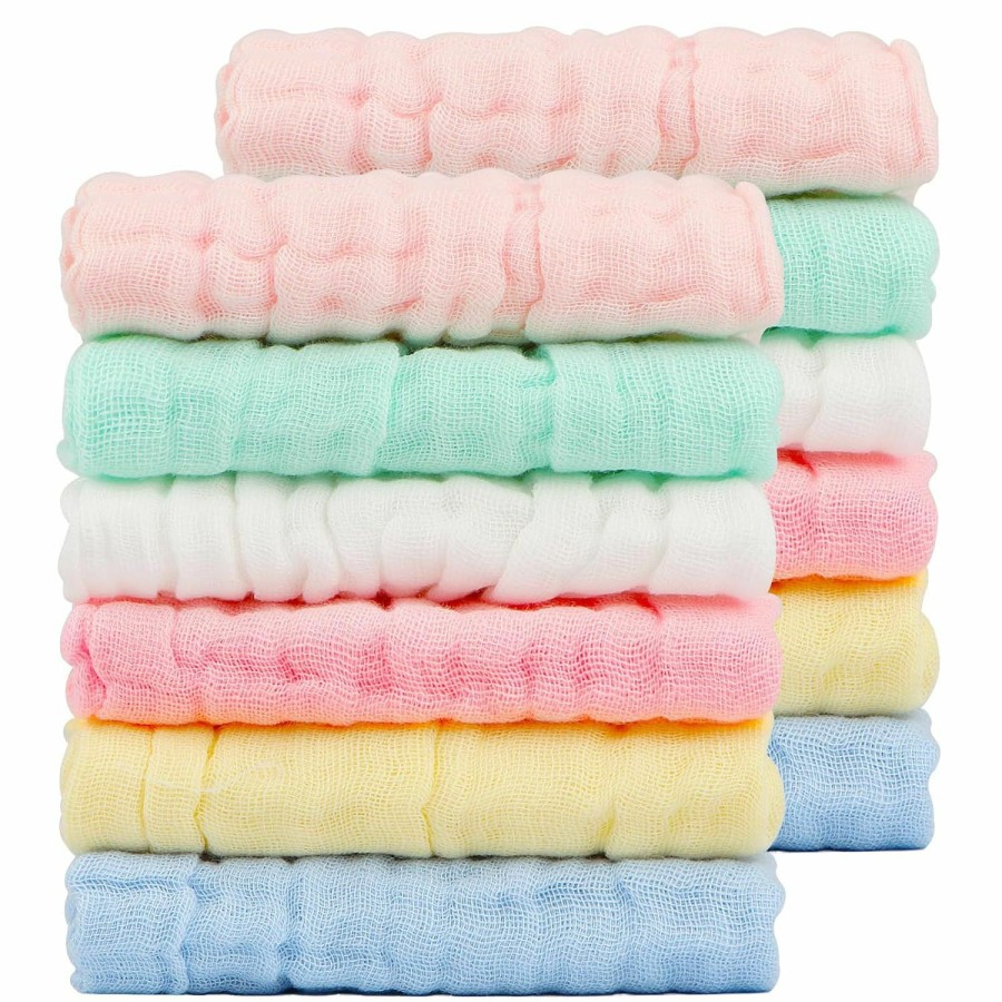 Baby Orighty | Orighty Muslin Baby Washcloths Pack Of 6 - Soft Face Cloths For Newborn, Absorbent Baby Bath And Face Towels, 100% Cotton Baby Wipes, Burp Cloths, Feeding Towels For Babies And Infants - 10 X 10''