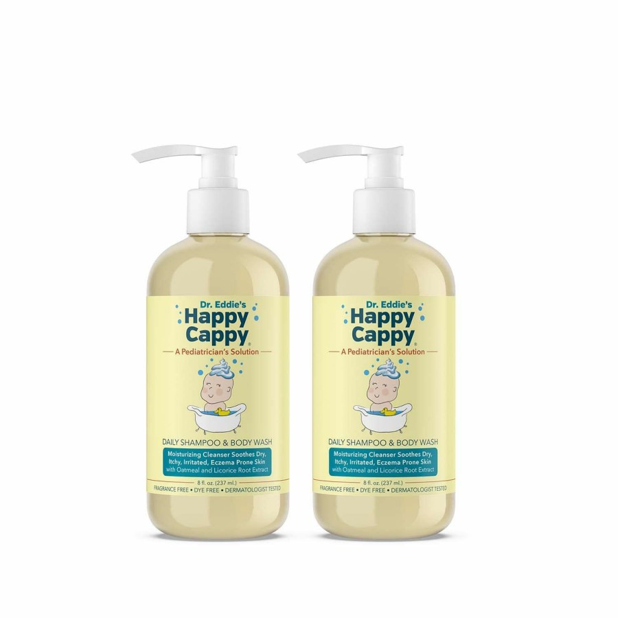 Baby Happy Cappy | Happy Cappy Dr. Eddie'S Daily Shampoo & Body Wash For Children, Soothes Dry, Itchy, Sensitive, Eczema Prone Skin, Dermatologist Tested, No Fragrance, No Dye, 8 Fl Oz