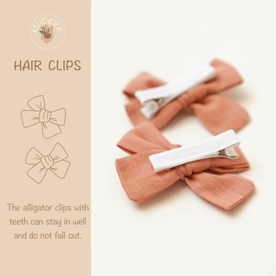 Baby Niceye | Niceye Baby Hair Clips - 24 Pcs Fully Lined Hair Bow Clips For Fine Hair Cotton Tiny Hair Barrettes For Infants, Toddlers, And Little Girls