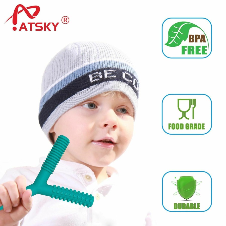 Baby Atsky | Sensory Chew Toys For Autistic Children, 5 Pack Silicone Chew Tubes Sticks For Kids With Autism, Teething, Biting, Adhd, Spd, Nursing Teether Oral Motor Chewy Tools