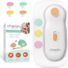 Baby Cherish Baby Care | Cherish Baby Care Baby Nail Trimmer Electric - Auto Safety Stop, Safe Alternative To Baby Nail Clippers, Baby Nail File With 4 Filing Pads From 0-12+ Months, Electric Nail File Baby Care Products