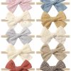 Baby doboi | Doboi 10Pcs Baby Girls Headbands Hair Bows Nylon Cotton Linen Hairbands Handmade Hair Accessories For Newborn Infant Toddlers Little Girl And Kids 3.5Inches