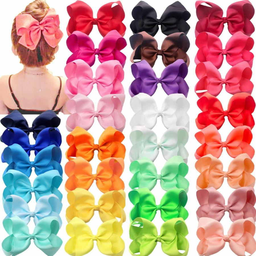 Baby CELLOT | Cellot 40 Pieces 4.5 Inch Hair Bows For Girls Clips Grosgrain Ribbon Boutique Hair Bow Alligator Clips For Girls Teens Toddlers Kids In Pairs