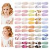 Baby YHXX YLEN | 40 Pcs Snap Hair Clips For Girls Flower Patterns Toddler Hair Clips 1.5\" Wrapped Mini Baby Hair Clips Cute Baby Girls Fine Hair Barrettes Hair Accessories For Baby Girls Infants Toddler